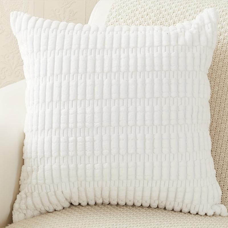 Thick Corduroy Cushion Cover 45x45cm Soft Decorative Pillow Case Beige