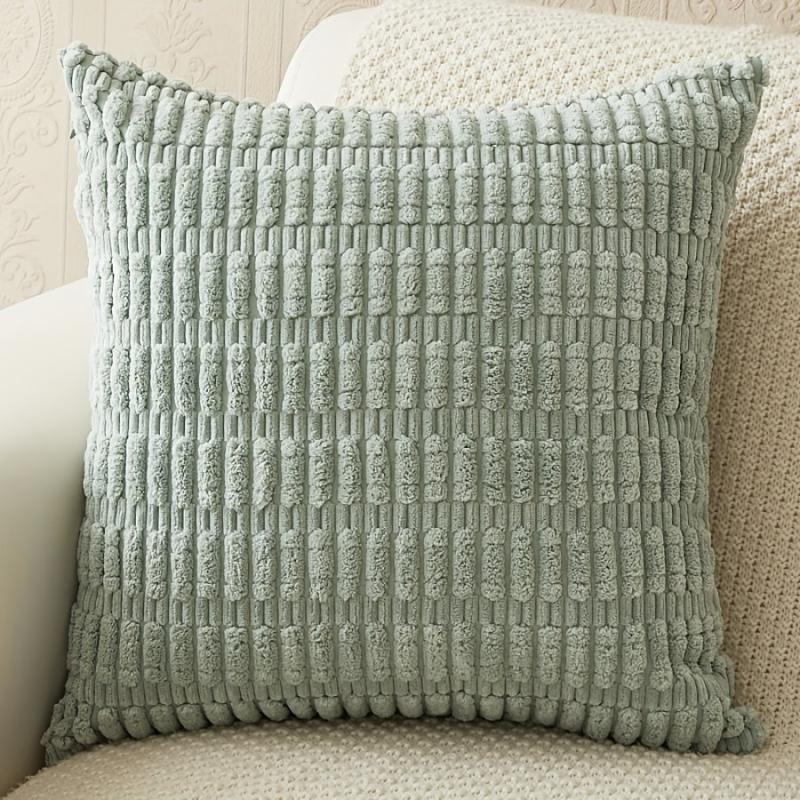 Thick Corduroy Cushion Cover 45x45cm Soft Decorative Pillow Case Beige