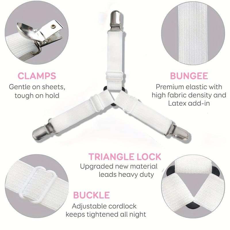 4pcs Adjustable Bed Sheet Fixing Clip Non-slip Tent Fixer