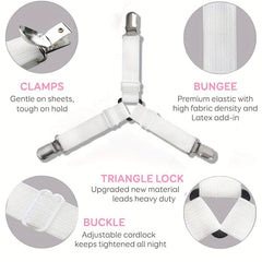 4pcs Adjustable Bed Sheet Fixing Clip Non-slip Tent Fixer