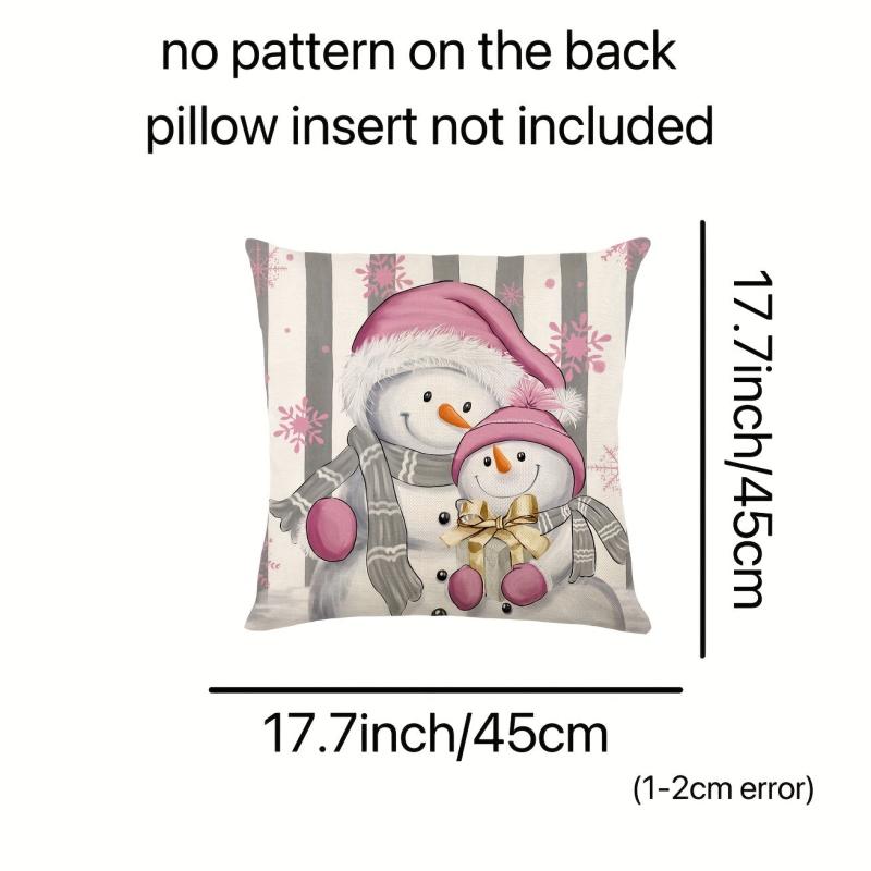 4pcs Pink Grey Santa Christmas Throw Pillowcase Sofa Bed Car Home Decor