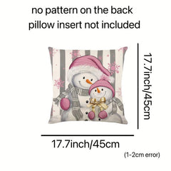 4pcs Pink Grey Santa Christmas Throw Pillowcase Sofa Bed Car Home Decor
