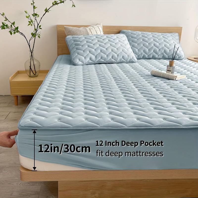 Waterproof Fitted Sheet Mattress Protector - Comfortable Dorm Bedding