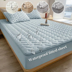 Waterproof Fitted Sheet Mattress Protector - Comfortable Dorm Bedding