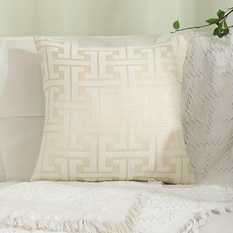 Chenille Geometric Pattern Throw Pillow Cover 45x45 - Home Office Sofa Car Decor