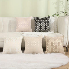 Chenille Geometric Pattern Throw Pillow Cover 45x45 - Home Office Sofa Car Decor