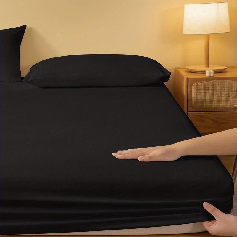 3pcs Fitted Sheet Set Soft Comfortable Breathable Solid Bedding Set