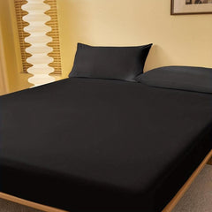 3pcs Fitted Sheet Set Soft Comfortable Breathable Solid Bedding Set