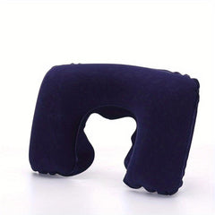 U-shaped Inflatable Travel Pillow Short Plush Cover PVC Support Soft Neck Pillow