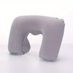 U-shaped Inflatable Travel Pillow Short Plush Cover PVC Support Soft Neck Pillow