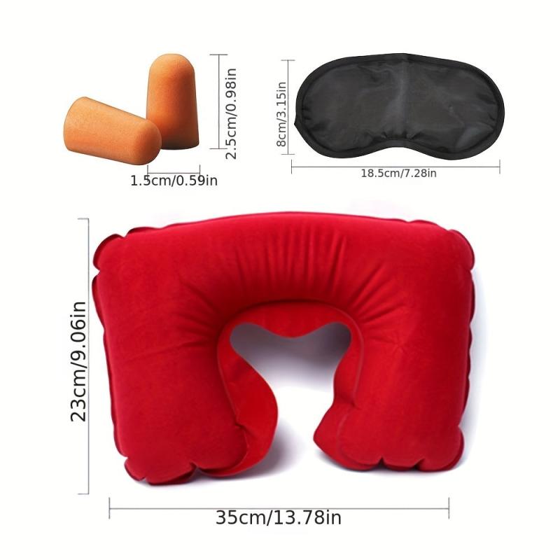U-shaped Inflatable Travel Pillow Short Plush Cover PVC Support Soft Neck Pillow