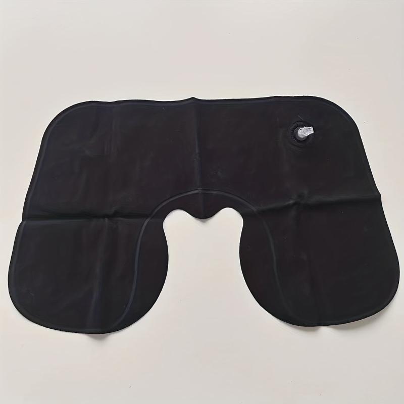 U-shaped Inflatable Travel Pillow Short Plush Cover PVC Support Soft Neck Pillow