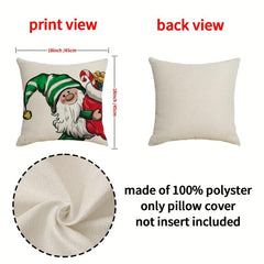 1pc Christmas Cartoon Old Man Letter Throw Pillow Cover