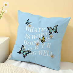 Air Butterfly Soft Printed Pillow for Sofa Bedroom Living Room