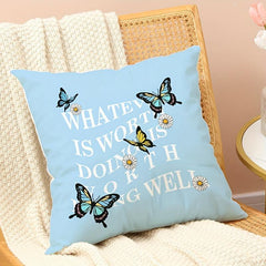 Air Butterfly Soft Printed Pillow for Sofa Bedroom Living Room