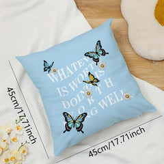 Air Butterfly Soft Printed Pillow for Sofa Bedroom Living Room