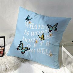 Air Butterfly Soft Printed Pillow for Sofa Bedroom Living Room