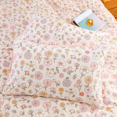 3pcs Flower Print Duvet Cover Set Soft Bedding Gift Family