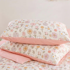 3pcs Flower Print Duvet Cover Set Soft Bedding Gift Family