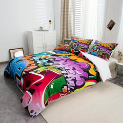 Hip Hop Graffiti Duvet Cover Set