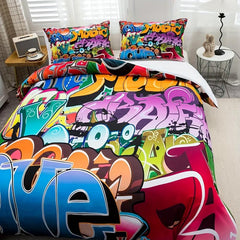 Hip Hop Graffiti Duvet Cover Set