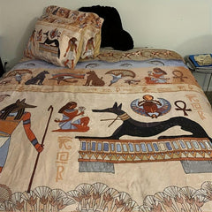 3pcs Egyptian Print Duvet Cover Set Ancient Egypt Civilization Bedding Set