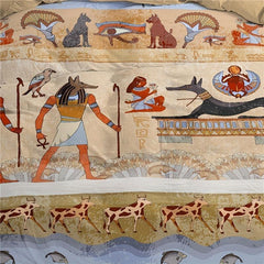 3pcs Egyptian Print Duvet Cover Set Ancient Egypt Civilization Bedding Set