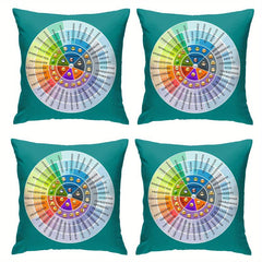 Emotional Wheel Short Plush Throw Pillow Cover 18 X18