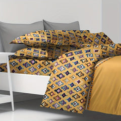 Boho Print Brushed Duvet Cover Soft Comfortable Bedroom Guest Room