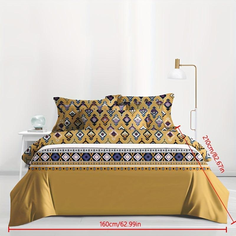 Boho Print Brushed Duvet Cover Soft Comfortable Bedroom Guest Room