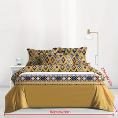 Boho Print Brushed Duvet Cover Soft Comfortable Bedroom Guest Room