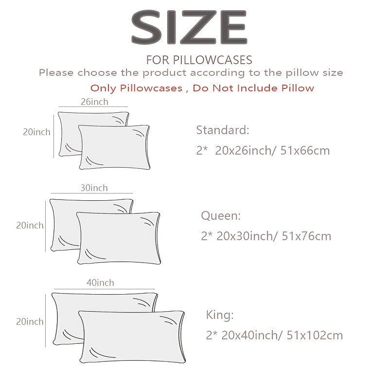 2pcs Satin Pillow Case Soft Pillow Cover Silky Skin-friendly Bedding
