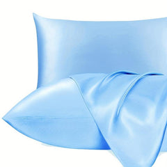 2pcs Satin Pillow Case Soft Pillow Cover Silky Skin-friendly Bedding