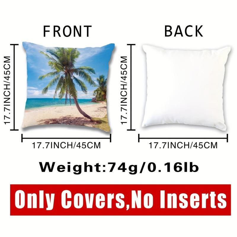 Coconut Palm & Beach Pattern Throw Pillow Case 17 7x17 7inch Square