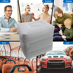 Inflatable Travel Foot Rest Pillow for Airplanes Cars Trains Office