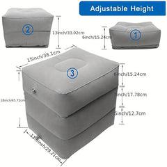 Inflatable Travel Foot Rest Pillow for Airplanes Cars Trains Office