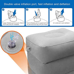Inflatable Travel Foot Rest Pillow for Airplanes Cars Trains Office