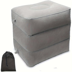 Inflatable Travel Foot Rest Pillow for Airplanes Cars Trains Office