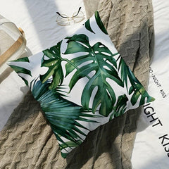 Nordic Summer Plant Short Plush Printed Pillow