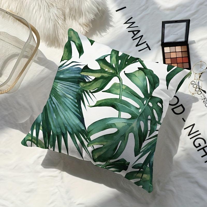 Nordic Summer Plant Short Plush Printed Pillow