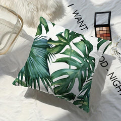 Nordic Summer Plant Short Plush Printed Pillow