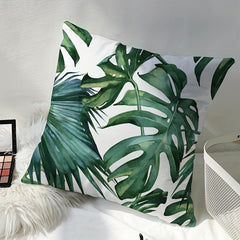 Nordic Summer Plant Short Plush Printed Pillow