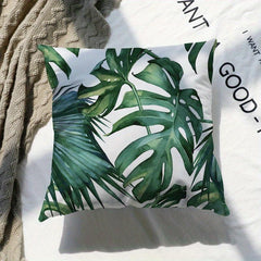 Nordic Summer Plant Short Plush Printed Pillow