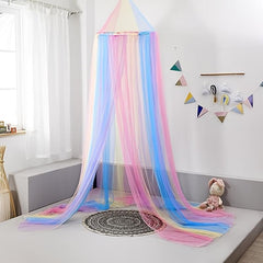 Rainbow Bed Canopy For Girls Princess Room Decor Hanging Net Canopy
