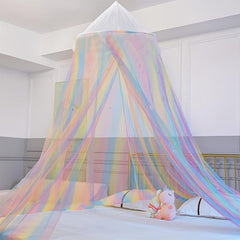 Rainbow Bed Canopy For Girls Princess Room Decor Hanging Net Canopy