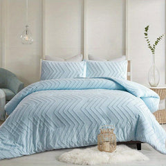 3pcs Soft Brushed Duvet Cover Set + 2 Pillowcases for Bedroom & Guest Room
