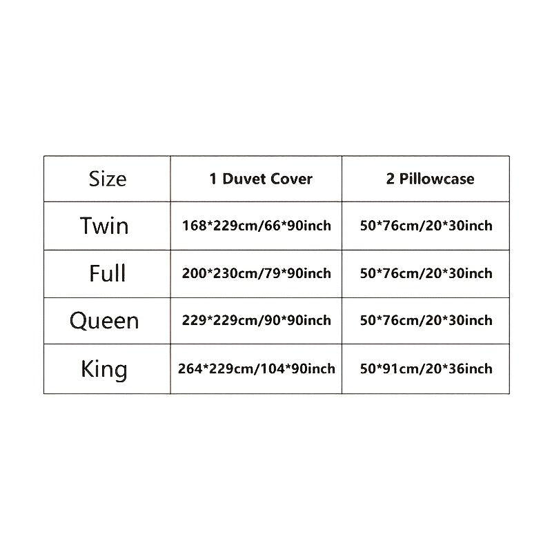 3pcs Soft Brushed Duvet Cover Set + 2 Pillowcases for Bedroom & Guest Room
