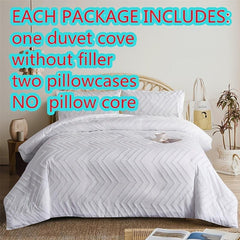 3pcs Soft Brushed Duvet Cover Set + 2 Pillowcases for Bedroom & Guest Room