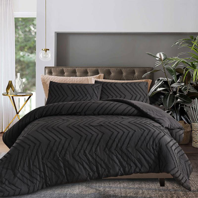 3pcs Soft Brushed Duvet Cover Set + 2 Pillowcases for Bedroom & Guest Room