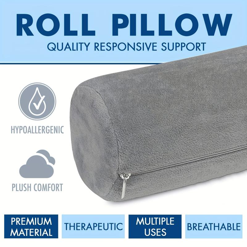 Memory Foam Neck Support Pillow Bolster for Sleeping